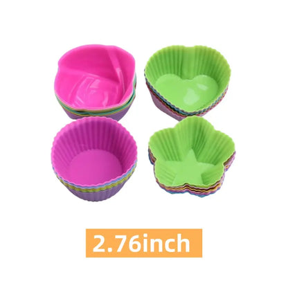 24Pcs/2.76Inch round Food-Grade Flexible Silicone Baking Cups - Nonstick Pumpkin Cake/Soap Molds, Oven-Safe, Dishwasher Safe, Heat-Resistant Bakeware for Kitchen Supplies, Weddings