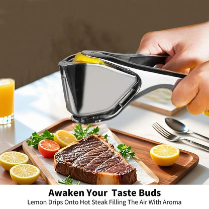 Stainless Steel Lemon Juice Squeezer - Durable Heavy-Duty Citrus Press, Ergonomic Home Kitchen Juicing Tool, Manual Handheld Utensils for Lemon Lime Orange, Dishwasher Safe