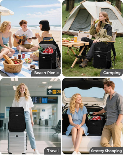 Lightweight Insulated Cooler Backpack - 30 Cans, Leak-Proof for Lunch, Picnic, Hiking, Camping Trips