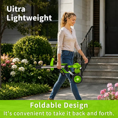 JQX 3-In-1 Cordless Power Handheld Stringless Grass Trimmer - Lightweight Electric Grass Cutting Tool, Adjustable Handle, Multi-Blade System, Quiet Operation Garden Cutter for Lawn Maintenance, Garden Grass Cutter