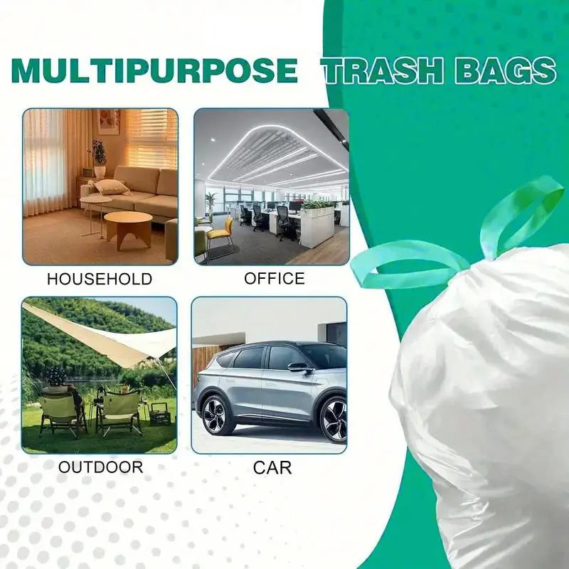 Count Ultra Strong 13Gallon Trash Bags, Individually Folded Tall Kitchen Trashbags Resist Leaks, Punctures, Ripsdrawstring,Office,Outdoors,Party,Petlovers,Summerwins,Dorm Essentials,Home Essentials