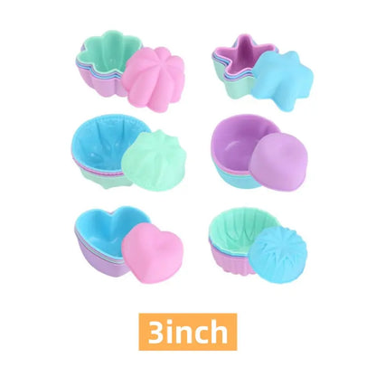 24Pcs/2.76Inch round Food-Grade Flexible Silicone Baking Cups - Nonstick Pumpkin Cake/Soap Molds, Oven-Safe, Dishwasher Safe, Heat-Resistant Bakeware for Kitchen Supplies, Weddings