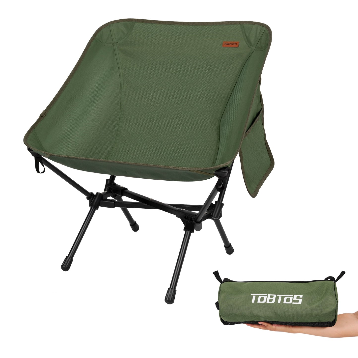 Ultralight Camping Chair, 2.8Lb Folding Chair with Carry Bag, Portable for Outdoor, Hiking & Beach (Green)