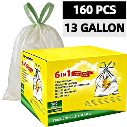 Count Ultra Strong 13Gallon Trash Bags, Individually Folded Tall Kitchen Trashbags Resist Leaks, Punctures, Ripsdrawstring,Office,Outdoors,Party,Petlovers,Summerwins,Dorm Essentials,Home Essentials