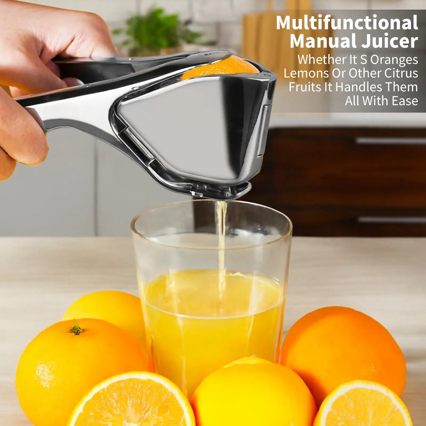 Stainless Steel Lemon Juice Squeezer - Durable Heavy-Duty Citrus Press, Ergonomic Home Kitchen Juicing Tool, Manual Handheld Utensils for Lemon Lime Orange, Dishwasher Safe