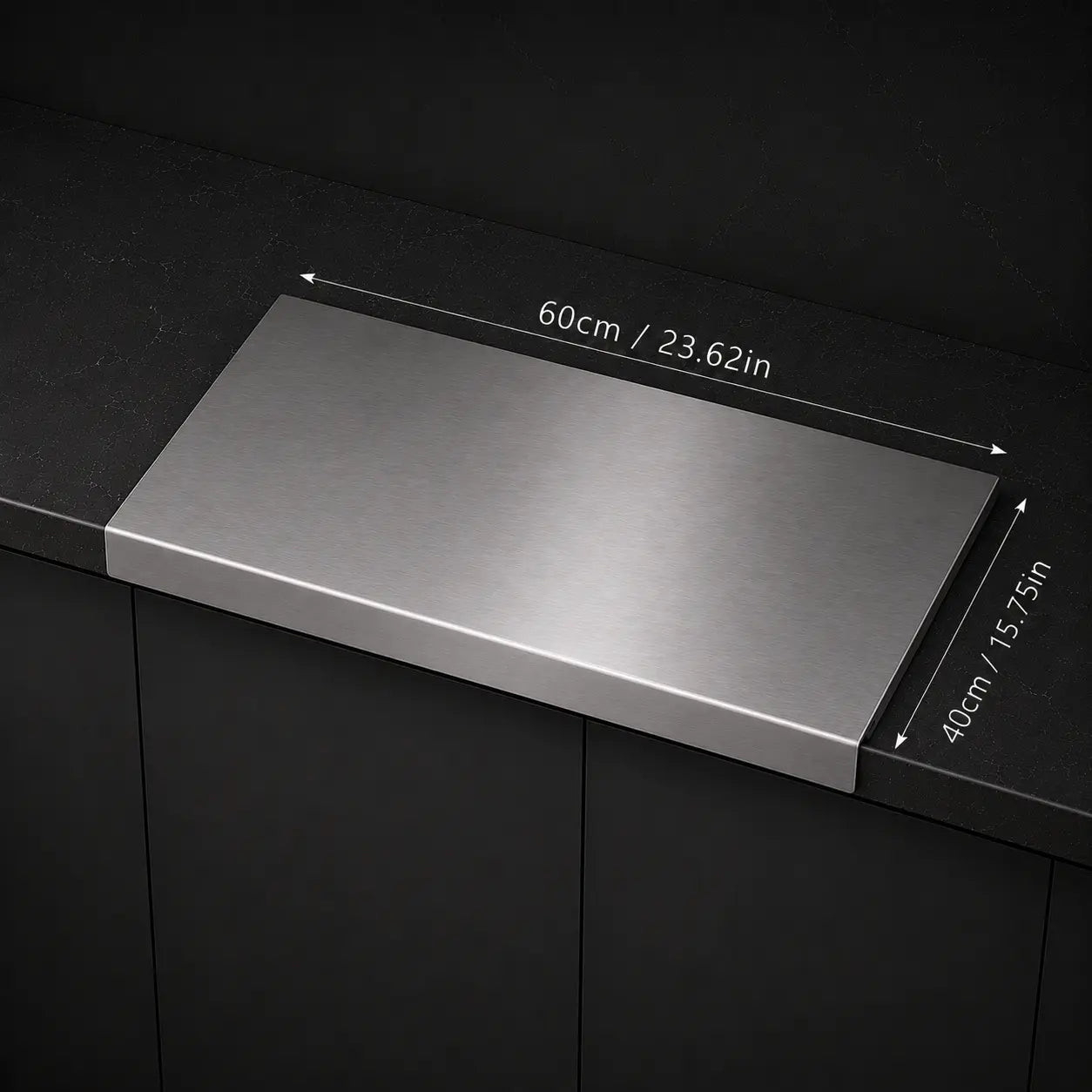 Stainless Steel Chopping Board - Anti-Slip Base, Mold-Resistant Kitchen Supply, Minimalist Essential Household Kitchen Accessory for Knife Use, Home Decor