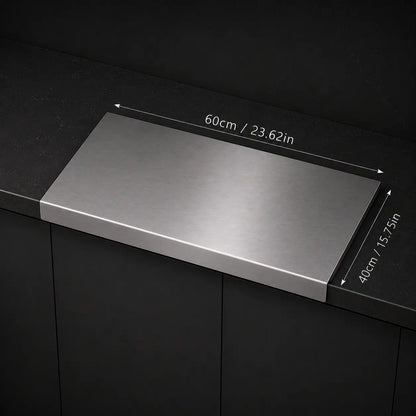 Stainless Steel Chopping Board - Anti-Slip Base, Mold-Resistant Kitchen Supply, Minimalist Essential Household Kitchen Accessory for Knife Use, Home Decor