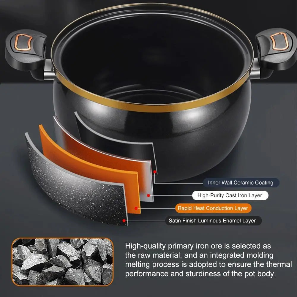 Large Capacity Stockpot with Twist Lock Handle for Quick Cooking, Non-Stick 8.45QT Multi-Purpose Cooking Pot, Multifunctional Soup Pot#Dealsforyoudays,Home Essentials