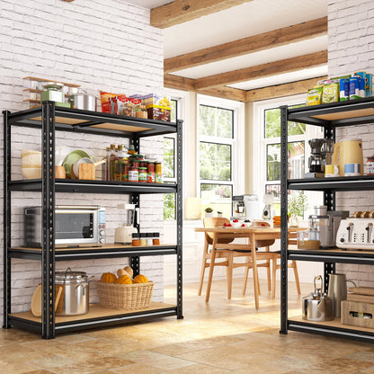 Raybee 2-Pack 4-Tier Heavyduty Garage Shelving Units Metal Shelves Storage Height Adjustable Utility Racks for Warehouse Organizing Pantry Kitchen Basement Shelf Organiser 35.5"Wide 12" Deep 60" High Twin Size 71" Wide #Tiktokshopbacktoschool