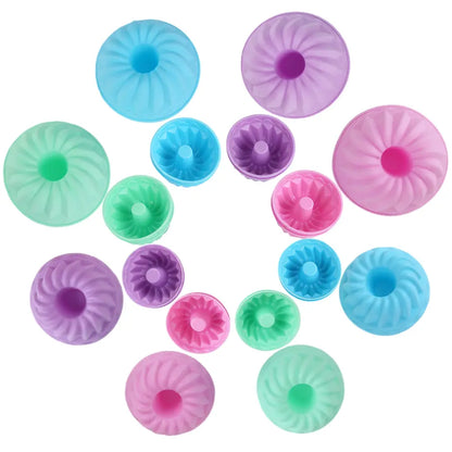 24Pcs/2.76Inch round Food-Grade Flexible Silicone Baking Cups - Nonstick Pumpkin Cake/Soap Molds, Oven-Safe, Dishwasher Safe, Heat-Resistant Bakeware for Kitchen Supplies, Weddings