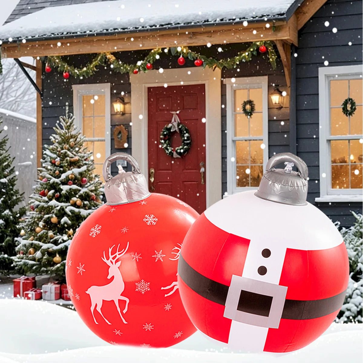 Multiple Styles Giant Inflatable Christmas Ball Outdoor Inflatable Decoration Christmas Snowman PVC Inflatable Decorated Ball