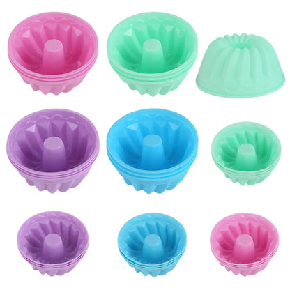 24Pcs/2.76Inch round Food-Grade Flexible Silicone Baking Cups - Nonstick Pumpkin Cake/Soap Molds, Oven-Safe, Dishwasher Safe, Heat-Resistant Bakeware for Kitchen Supplies, Weddings