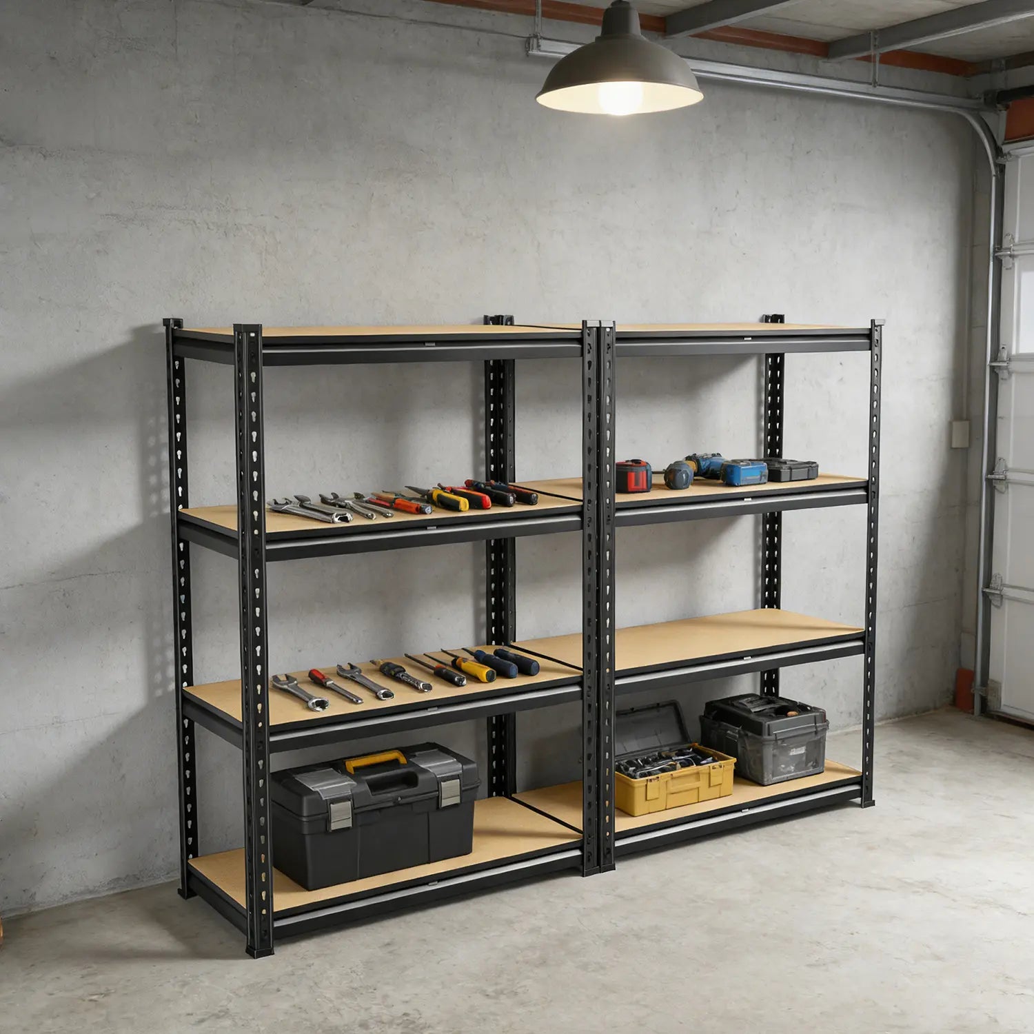 Raybee 2-Pack 4-Tier Heavyduty Garage Shelving Units Metal Shelves Storage Height Adjustable Utility Racks for Warehouse Organizing Pantry Kitchen Basement Shelf Organiser 35.5"Wide 12" Deep 60" High Twin Size 71" Wide #Tiktokshopbacktoschool