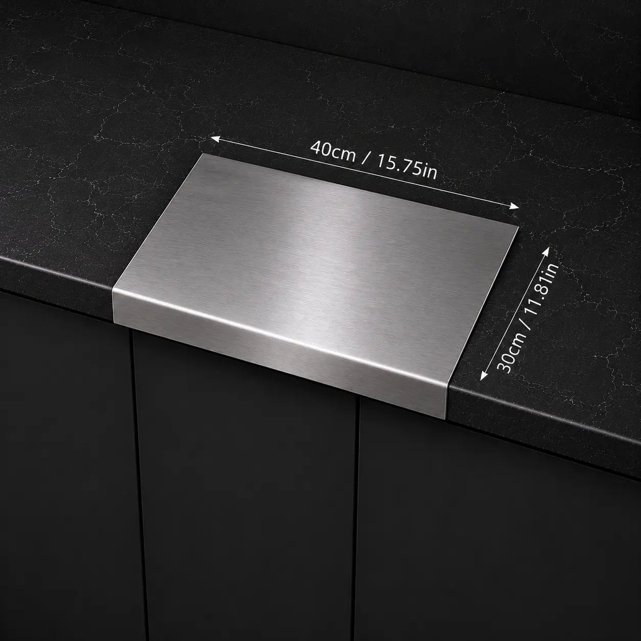 Stainless Steel Chopping Board - Anti-Slip Base, Mold-Resistant Kitchen Supply, Minimalist Essential Household Kitchen Accessory for Knife Use, Home Decor