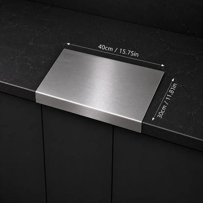 Stainless Steel Chopping Board - Anti-Slip Base, Mold-Resistant Kitchen Supply, Minimalist Essential Household Kitchen Accessory for Knife Use, Home Decor