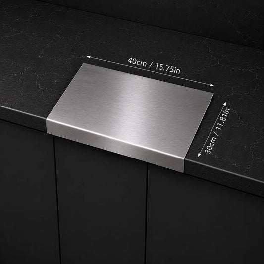 Stainless Steel Chopping Board - Anti-Slip Base, Mold-Resistant Kitchen Supply, Minimalist Essential Household Kitchen Accessory for Knife Use, Home Decor