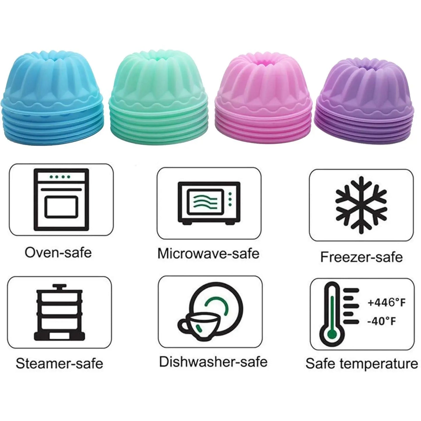 24Pcs/2.76Inch round Food-Grade Flexible Silicone Baking Cups - Nonstick Pumpkin Cake/Soap Molds, Oven-Safe, Dishwasher Safe, Heat-Resistant Bakeware for Kitchen Supplies, Weddings
