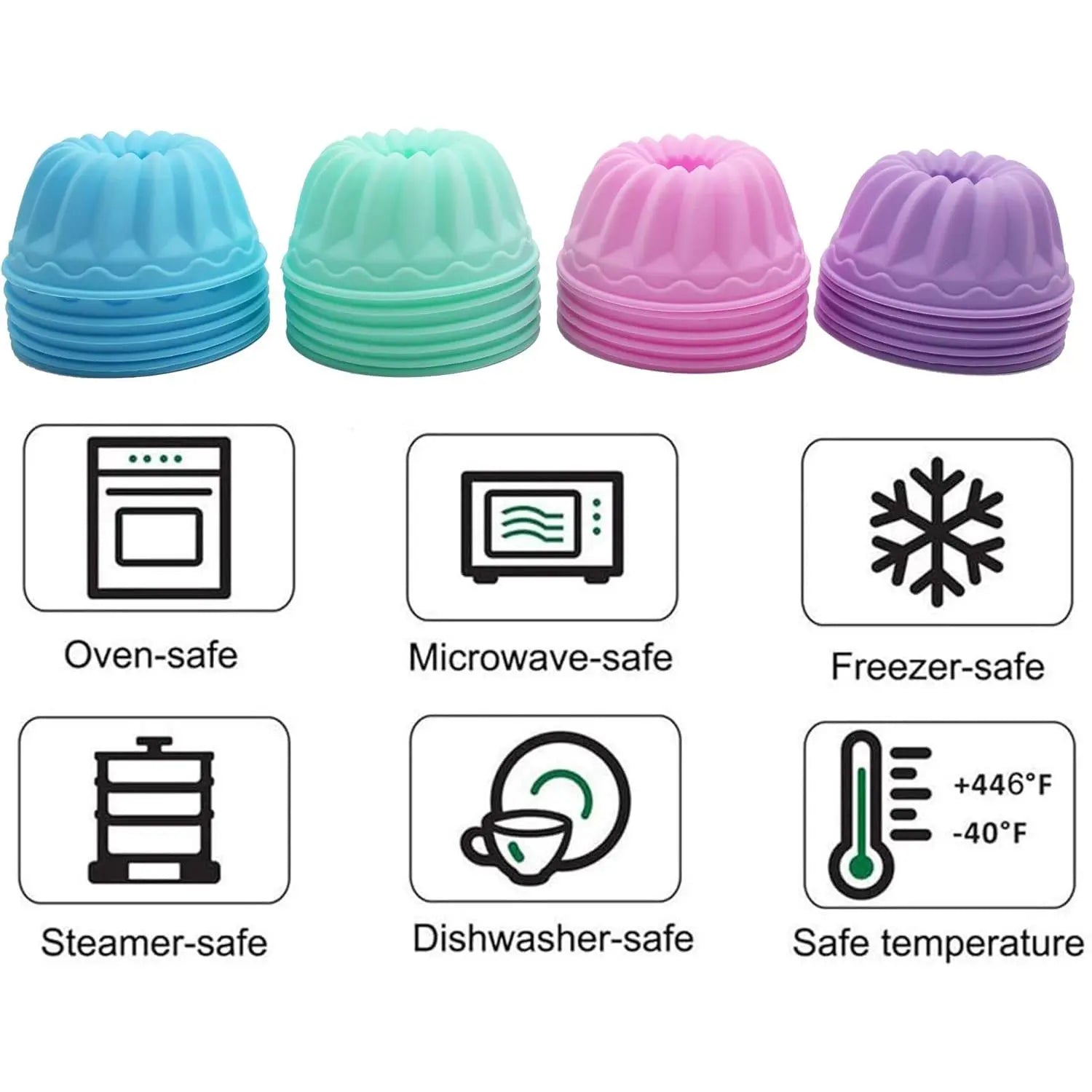 24Pcs/2.76Inch round Food-Grade Flexible Silicone Baking Cups - Nonstick Pumpkin Cake/Soap Molds, Oven-Safe, Dishwasher Safe, Heat-Resistant Bakeware for Kitchen Supplies, Weddings
