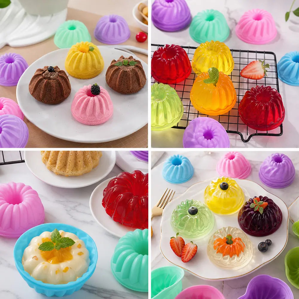 24Pcs/2.76Inch round Food-Grade Flexible Silicone Baking Cups - Nonstick Pumpkin Cake/Soap Molds, Oven-Safe, Dishwasher Safe, Heat-Resistant Bakeware for Kitchen Supplies, Weddings