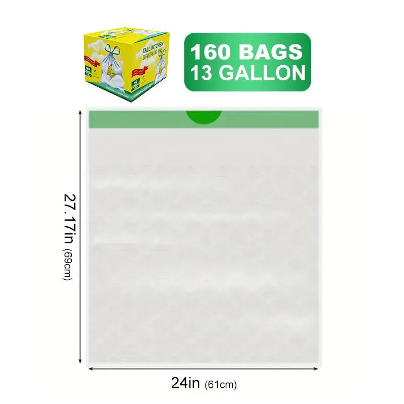 Count Ultra Strong 13Gallon Trash Bags, Individually Folded Tall Kitchen Trashbags Resist Leaks, Punctures, Ripsdrawstring,Office,Outdoors,Party,Petlovers,Summerwins,Dorm Essentials,Home Essentials