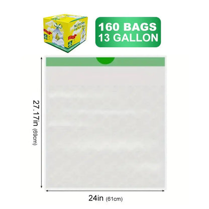Count Ultra Strong 13Gallon Trash Bags, Individually Folded Tall Kitchen Trashbags Resist Leaks, Punctures, Ripsdrawstring,Office,Outdoors,Party,Petlovers,Summerwins,Dorm Essentials,Home Essentials