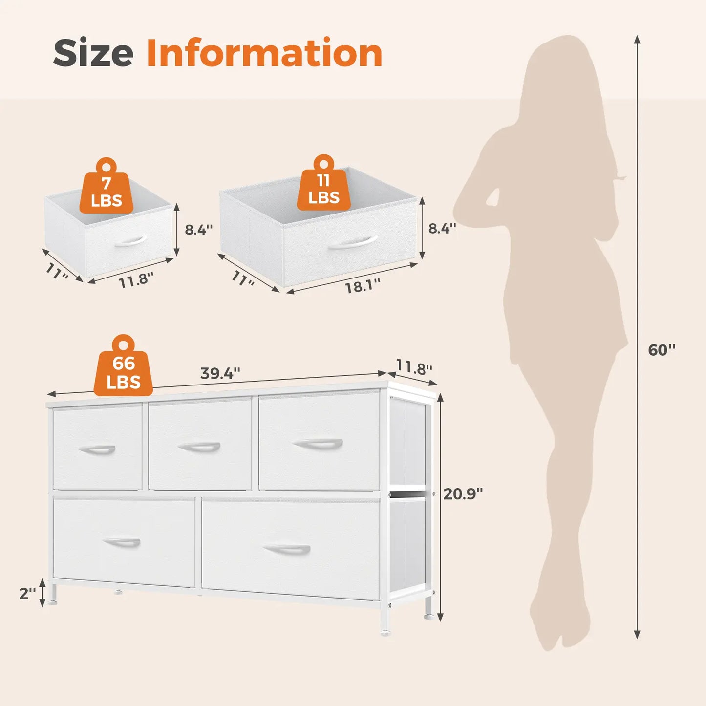 【Back to School】5-Drawer Fabric Storage Tower Dresser, Solid, Stable, Multifunctional Cupboard Cabinet with Fabric Bins, Apartment Furniture for Bedroom Closet Organization, Entryway Use, Room Accessories, Aesthetic Decor, Living Room Decorations