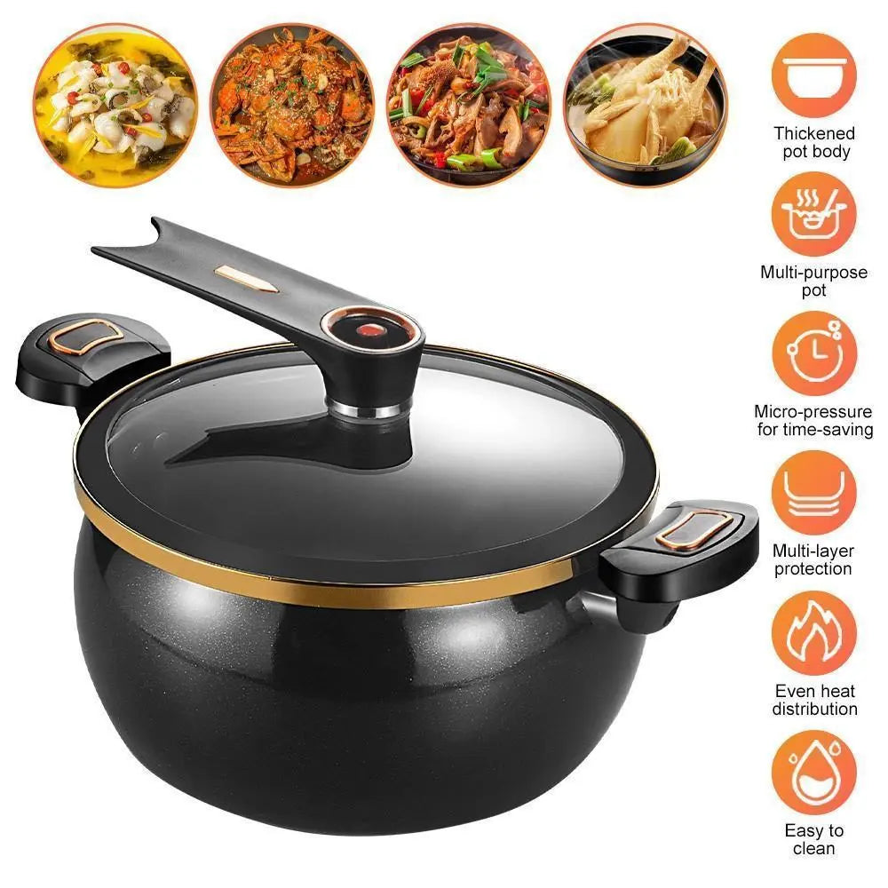 Large Capacity Stockpot with Twist Lock Handle for Quick Cooking, Non-Stick 8.45QT Multi-Purpose Cooking Pot, Multifunctional Soup Pot#Dealsforyoudays,Home Essentials