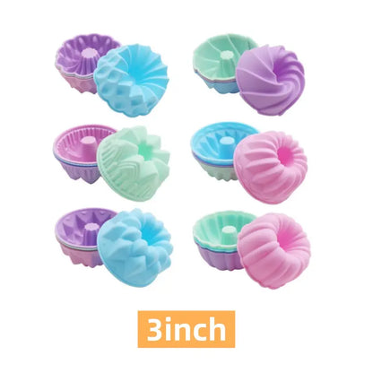 24Pcs/2.76Inch round Food-Grade Flexible Silicone Baking Cups - Nonstick Pumpkin Cake/Soap Molds, Oven-Safe, Dishwasher Safe, Heat-Resistant Bakeware for Kitchen Supplies, Weddings
