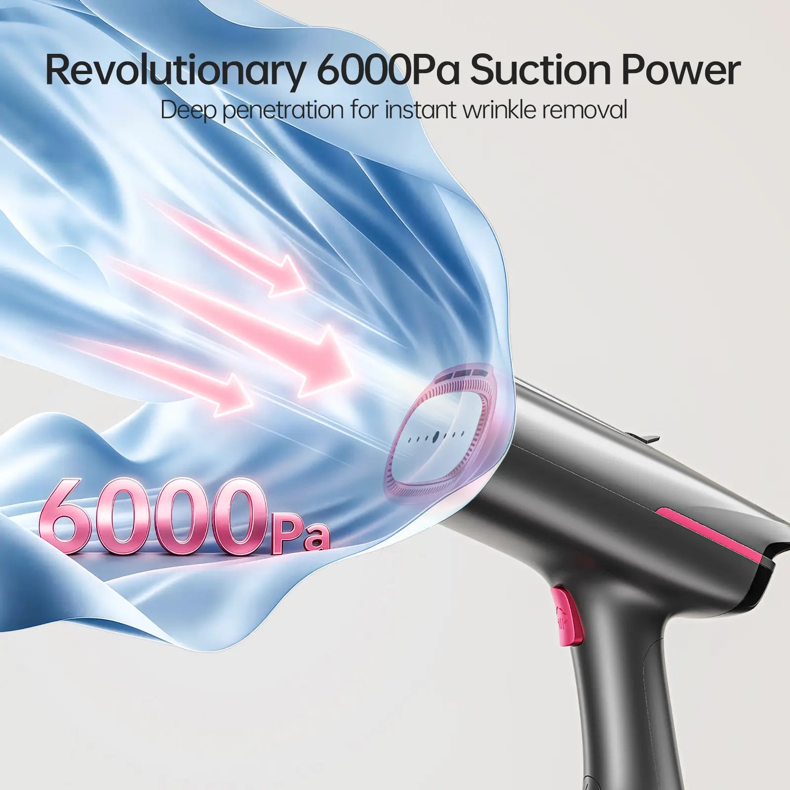 Dr.Flash Vacuum Garment Steamer, Suction Steamer &Iron 2 in 1,270Ml Big Capacity, 1400W Handheld Clothes Steamer, Portable Travel & Household Iron for Clothes, Fabrics, Large Cerannic Heat Panel