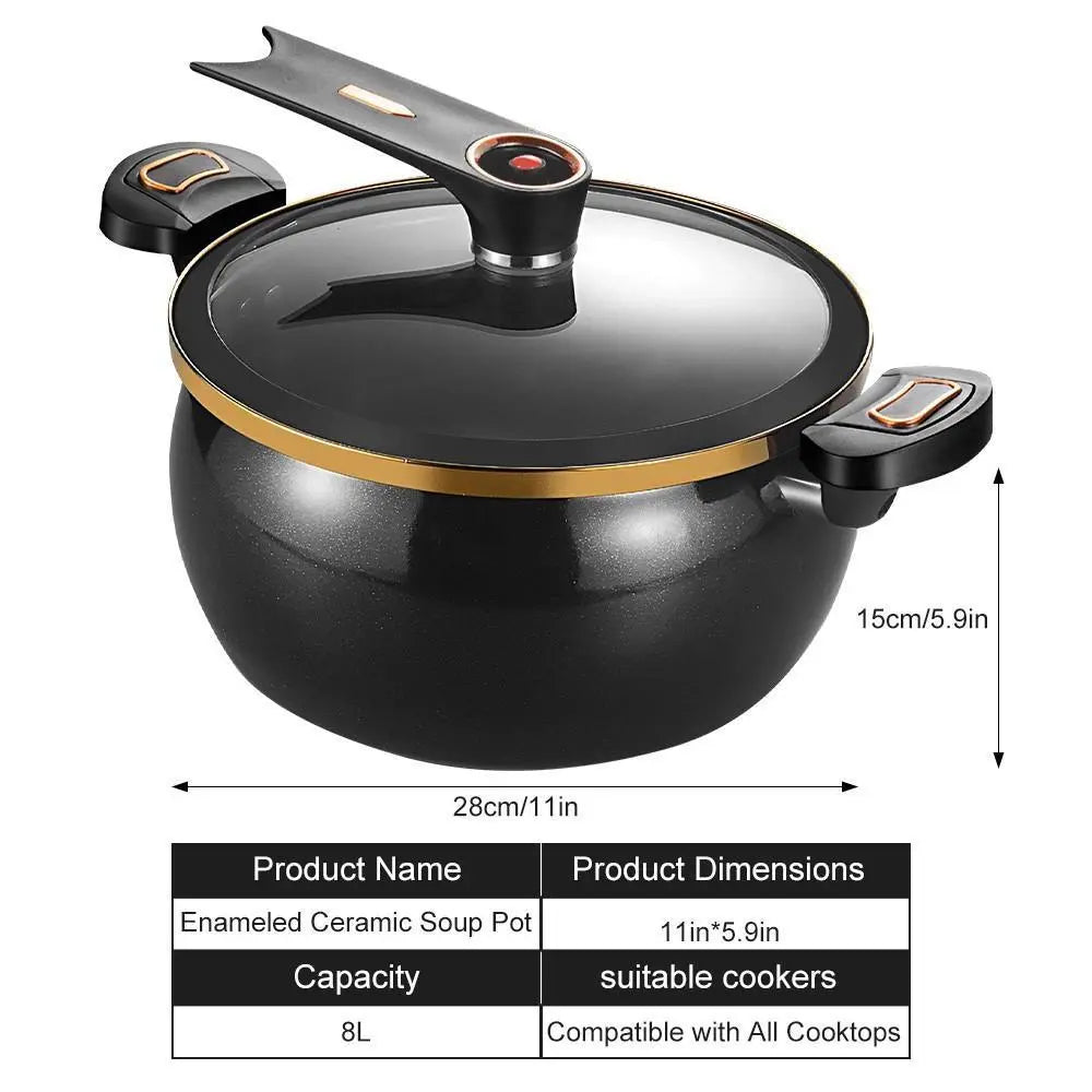 Large Capacity Stockpot with Twist Lock Handle for Quick Cooking, Non-Stick 8.45QT Multi-Purpose Cooking Pot, Multifunctional Soup Pot#Dealsforyoudays,Home Essentials