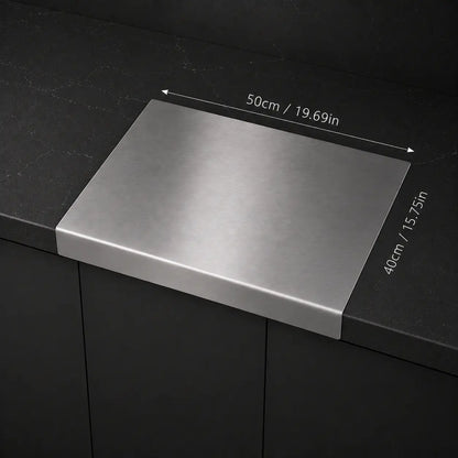 Stainless Steel Chopping Board - Anti-Slip Base, Mold-Resistant Kitchen Supply, Minimalist Essential Household Kitchen Accessory for Knife Use, Home Decor