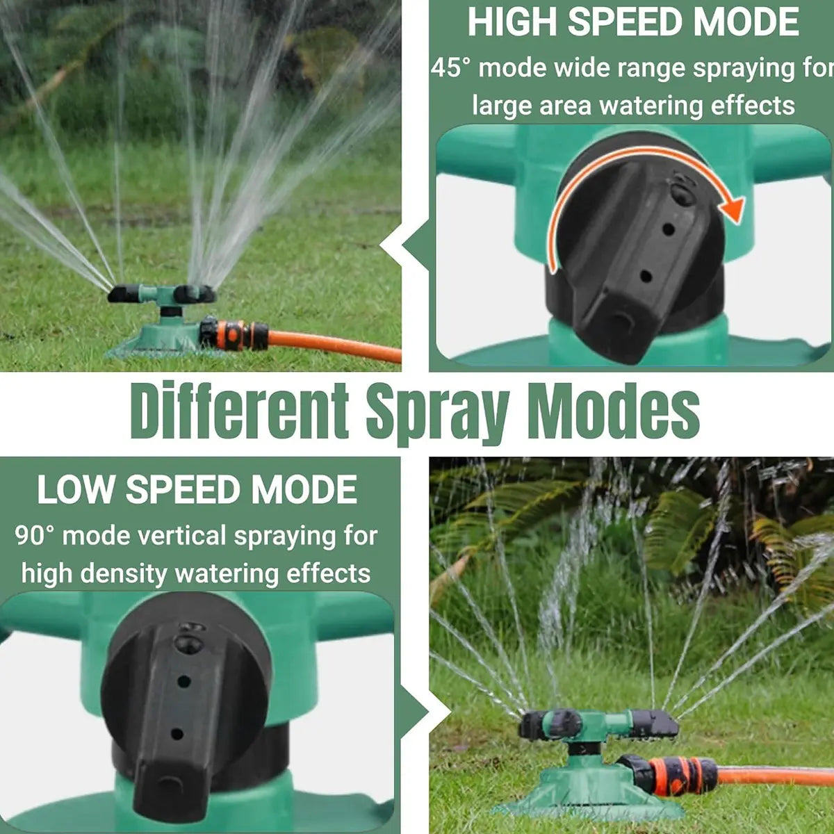 360 Degree Rotating Lawn Sprinkler, Automatic Garden Watering System, Large Area Coverage Irrigation, Heavy Duty Yard Sprinkler for Outdoor Spray, Adjustable Lawn & Garden Watering Device