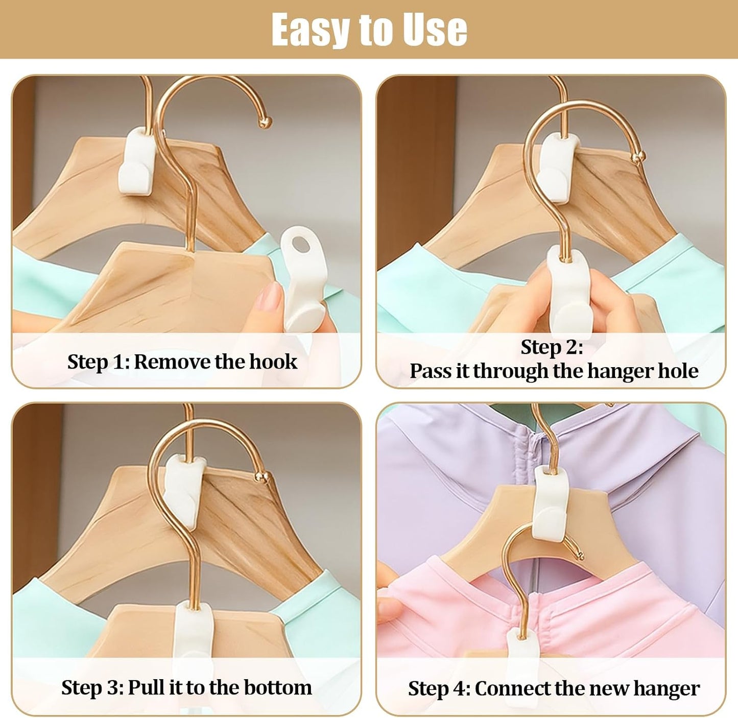 100 Pcs Hanger Connector Hooks,Space Saving Hangers for Clothes,Clothes Connector Hooks, Hanger Organizer Space Saver,Hanger Extender Hooks