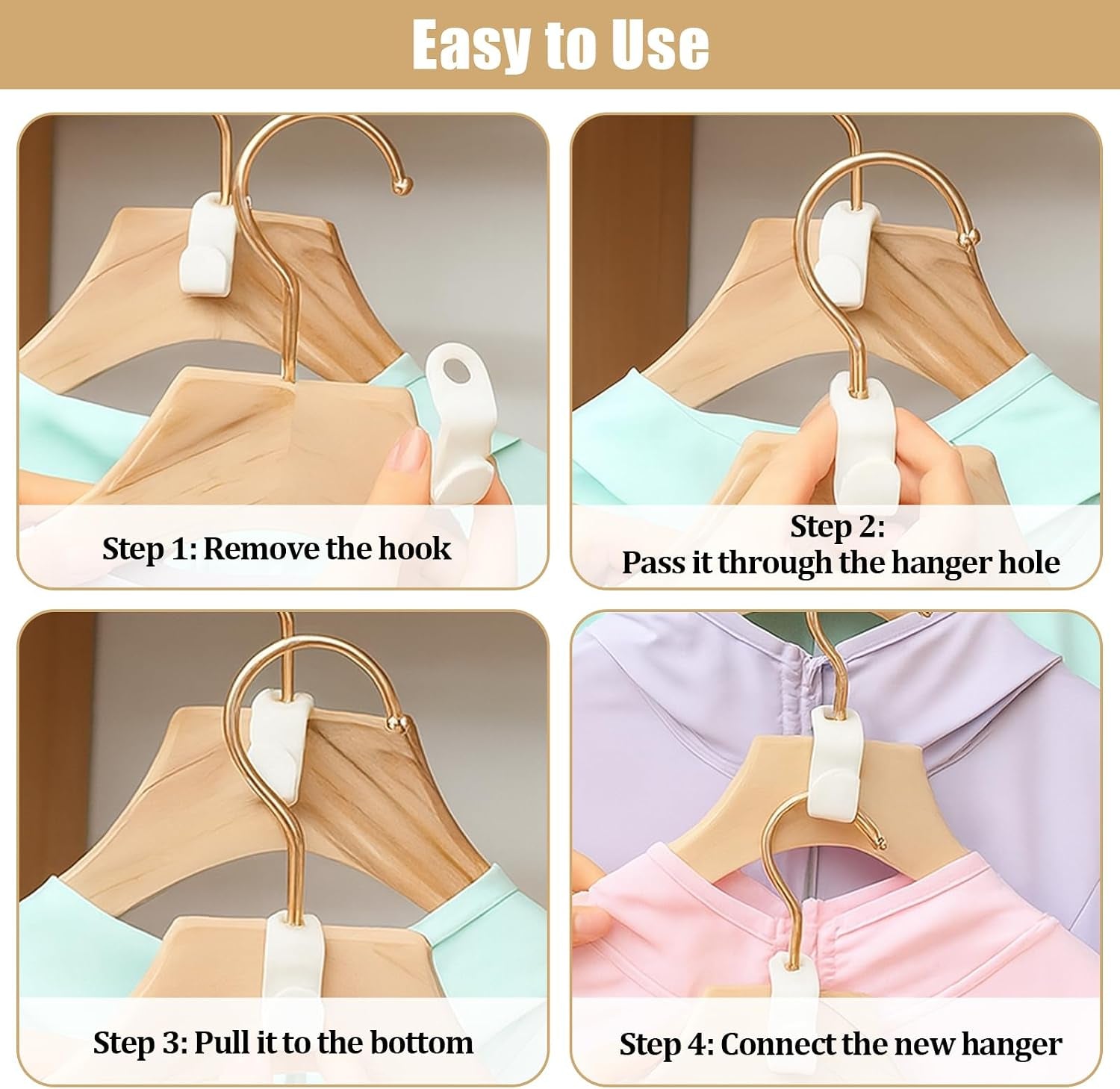 100 Pcs Hanger Connector Hooks,Space Saving Hangers for Clothes,Clothes Connector Hooks, Hanger Organizer Space Saver,Hanger Extender Hooks