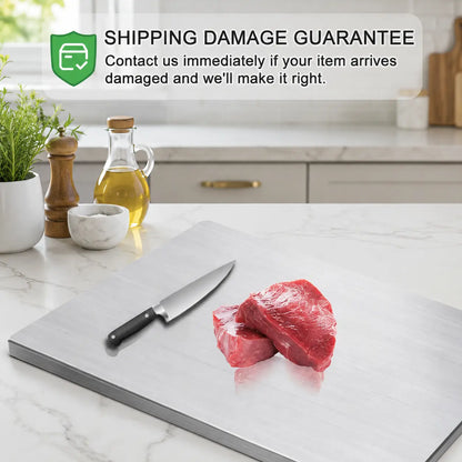Stainless Steel Chopping Board - Anti-Slip Base, Mold-Resistant Kitchen Supply, Minimalist Essential Household Kitchen Accessory for Knife Use, Home Decor