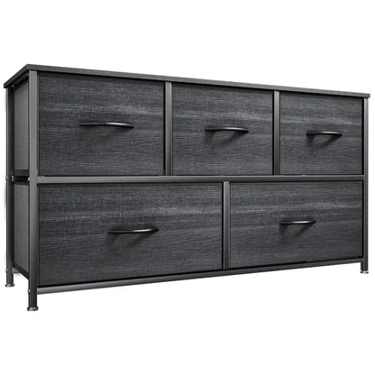 【Back to School】5-Drawer Fabric Storage Tower Dresser, Solid, Stable, Multifunctional Cupboard Cabinet with Fabric Bins, Apartment Furniture for Bedroom Closet Organization, Entryway Use, Room Accessories, Aesthetic Decor, Living Room Decorations