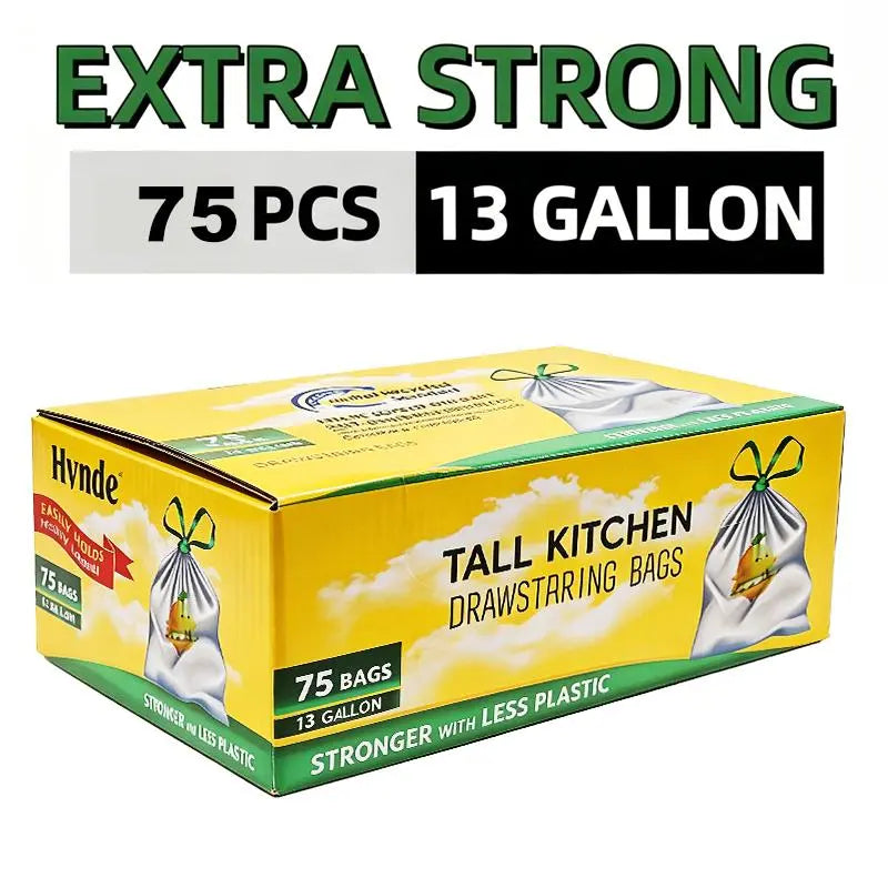 Count Ultra Strong 13Gallon Trash Bags, Individually Folded Tall Kitchen Trashbags Resist Leaks, Punctures, Ripsdrawstring,Office,Outdoors,Party,Petlovers,Summerwins,Dorm Essentials,Home Essentials