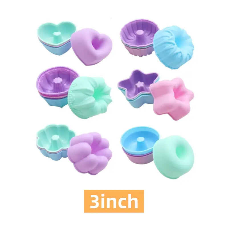24Pcs/2.76Inch round Food-Grade Flexible Silicone Baking Cups - Nonstick Pumpkin Cake/Soap Molds, Oven-Safe, Dishwasher Safe, Heat-Resistant Bakeware for Kitchen Supplies, Weddings