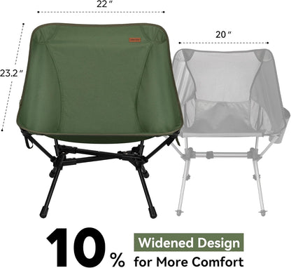 Ultralight Camping Chair, 2.8Lb Folding Chair with Carry Bag, Portable for Outdoor, Hiking & Beach (Green)