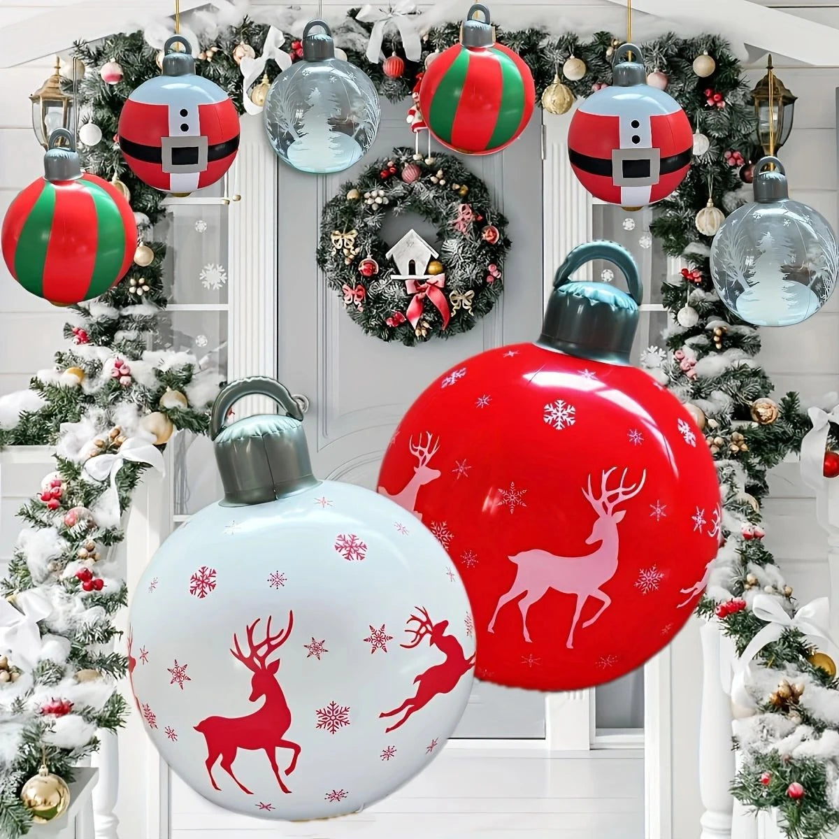 Multiple Styles Giant Inflatable Christmas Ball Outdoor Inflatable Decoration Christmas Snowman PVC Inflatable Decorated Ball