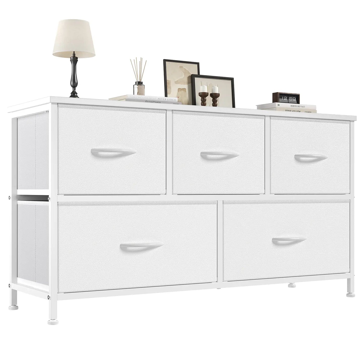 【Back to School】5-Drawer Fabric Storage Tower Dresser, Solid, Stable, Multifunctional Cupboard Cabinet with Fabric Bins, Apartment Furniture for Bedroom Closet Organization, Entryway Use, Room Accessories, Aesthetic Decor, Living Room Decorations