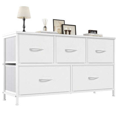【Back to School】5-Drawer Fabric Storage Tower Dresser, Solid, Stable, Multifunctional Cupboard Cabinet with Fabric Bins, Apartment Furniture for Bedroom Closet Organization, Entryway Use, Room Accessories, Aesthetic Decor, Living Room Decorations