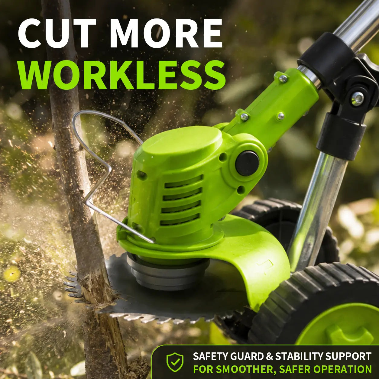 JQX 3-In-1 Cordless Power Handheld Stringless Grass Trimmer - Lightweight Electric Grass Cutting Tool, Adjustable Handle, Multi-Blade System, Quiet Operation Garden Cutter for Lawn Maintenance, Garden Grass Cutter