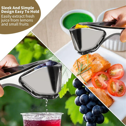 Stainless Steel Lemon Juice Squeezer - Durable Heavy-Duty Citrus Press, Ergonomic Home Kitchen Juicing Tool, Manual Handheld Utensils for Lemon Lime Orange, Dishwasher Safe