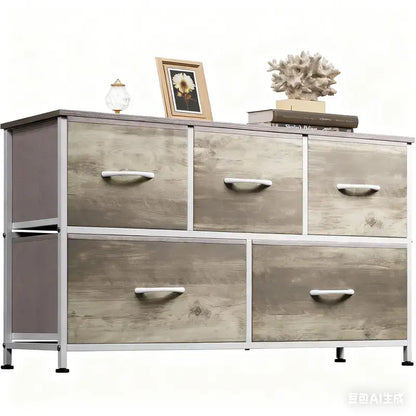 【Back to School】5-Drawer Fabric Storage Tower Dresser, Solid, Stable, Multifunctional Cupboard Cabinet with Fabric Bins, Apartment Furniture for Bedroom Closet Organization, Entryway Use, Room Accessories, Aesthetic Decor, Living Room Decorations