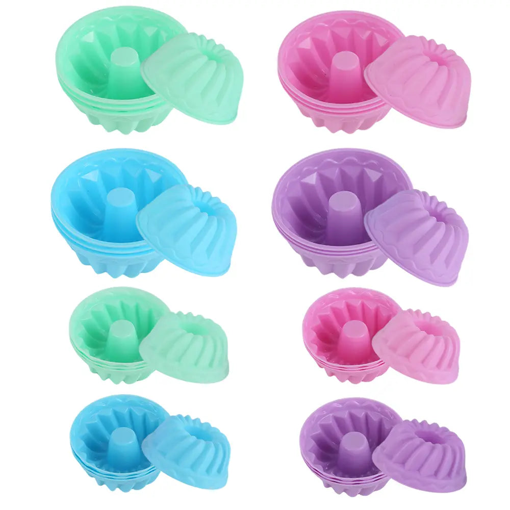 24Pcs/2.76Inch round Food-Grade Flexible Silicone Baking Cups - Nonstick Pumpkin Cake/Soap Molds, Oven-Safe, Dishwasher Safe, Heat-Resistant Bakeware for Kitchen Supplies, Weddings
