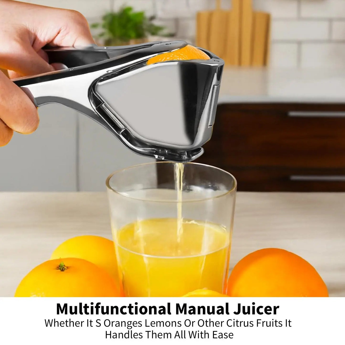Stainless Steel Lemon Juice Squeezer - Durable Heavy-Duty Citrus Press, Ergonomic Home Kitchen Juicing Tool, Manual Handheld Utensils for Lemon Lime Orange, Dishwasher Safe
