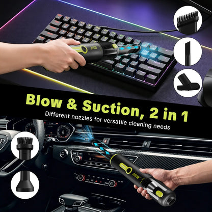 SEESE Car Vacuum Portable Cordless, 20000Pa 2 in 1 Vacuum Cleaner&Air Duster, 100W Brushless Motor Handheld Vacuum Cordless with 6000Mah Battery, Multi-Nozzles for Car, Home, Office, Pet Backtoschool