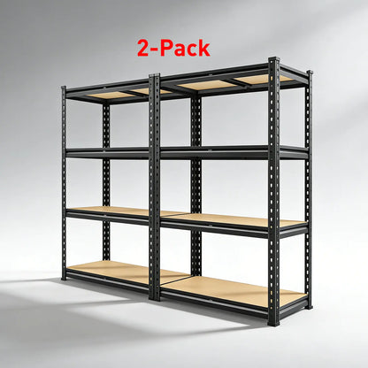 Raybee 2-Pack 4-Tier Heavyduty Garage Shelving Units Metal Shelves Storage Height Adjustable Utility Racks for Warehouse Organizing Pantry Kitchen Basement Shelf Organiser 35.5"Wide 12" Deep 60" High Twin Size 71" Wide #Tiktokshopbacktoschool