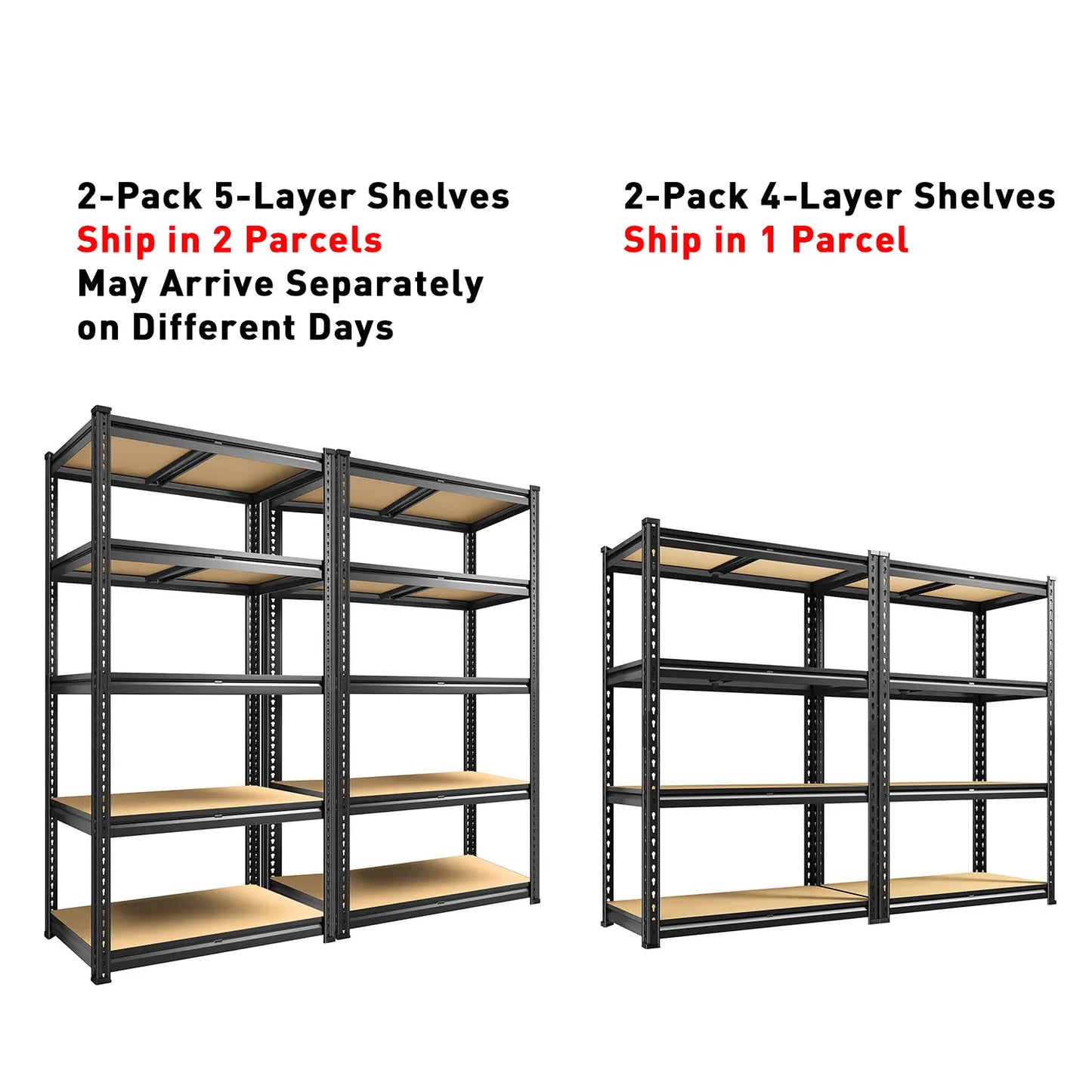 Raybee 2-Pack 4-Tier Heavyduty Garage Shelving Units Metal Shelves Storage Height Adjustable Utility Racks for Warehouse Organizing Pantry Kitchen Basement Shelf Organiser 35.5"Wide 12" Deep 60" High Twin Size 71" Wide #Tiktokshopbacktoschool